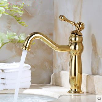 Ti-PVD Finish Antique Style Bathroom Sink Tap T0408BG