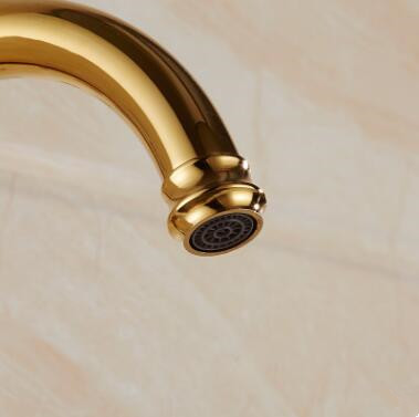 Contemporary Solid Brass Centerset Kitchen Faucet Ti-PVD Finish T0478A - Click Image to Close