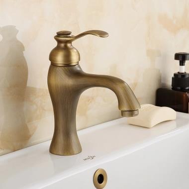 Centerset Antique Brass Bathroom Sink Tap TP0493 - Click Image to Close