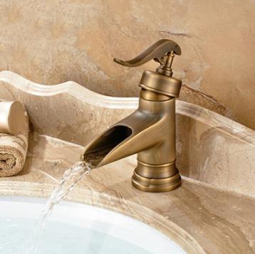 Single Handle Antique Brass Centerset Bathroom Sink Tap T0599A - Click Image to Close