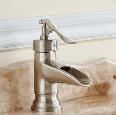 Single Handle Nickel Brushed Bathroom Sink Tap T0599M - Click Image to Close