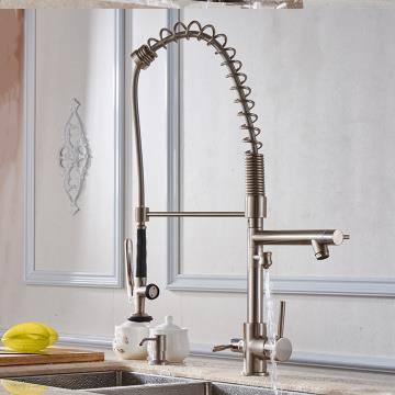 Brass Multi-function Pull Out Mixer Drinking water Kitchen Sink Tap T0704C - Click Image to Close