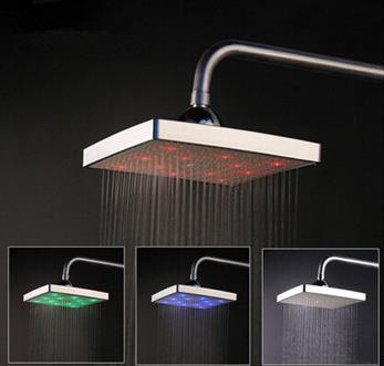 LED Temperature Control 8 Inch Rainfall Shower Heads T0821C - Click Image to Close