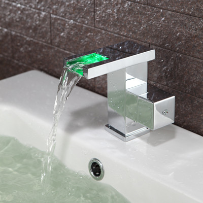 Contemporary Color Changing LED Bathroom Sink Tap - T0828F