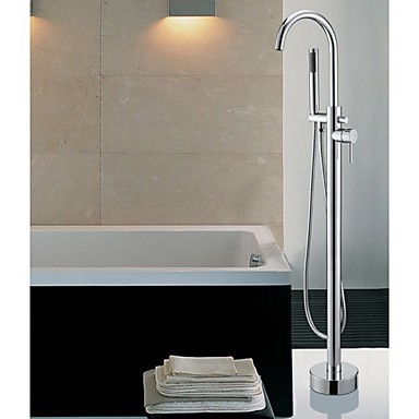 Contemporary Floor Standing Tub Taps with Hand Shower -T0992FS - Click Image to Close