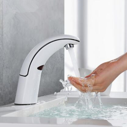 Full-automatic Intelligence Mixer Water White Designed Free Hands Bathroom Sink Tap T1468V