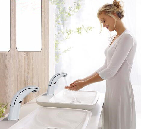 Full-automatic Intelligence Mixer Water White Designed Free Hands Bathroom Sink Tap T1468V - Click Image to Close