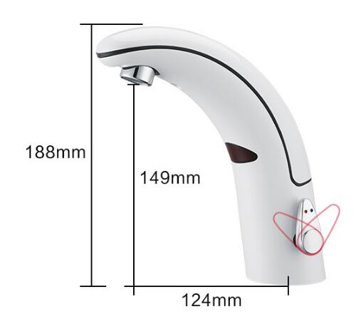 Full-automatic Intelligence Mixer Water White Designed Free Hands Bathroom Sink Tap T1468V - Click Image to Close