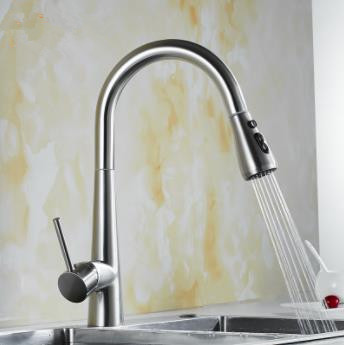 Contemporary Brass Kitchen Tap - Nickel Brushed Finish T1708