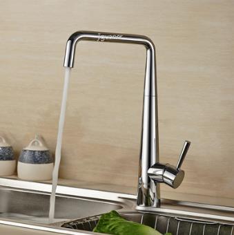 Stainless Steel Contemporary Adjustable Kitchen Tap Chrome Finish T1709 - Click Image to Close