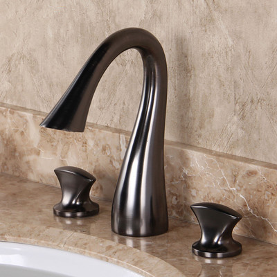 Oil-rubbed Bronze Widespread Antique Bathroom Sink Tap T1808C