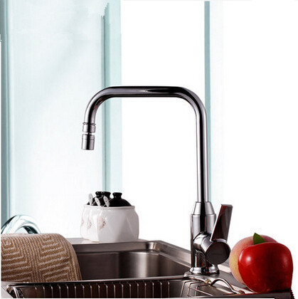 Brass Kitchen Basin Tap Rotatable Mixer Universal Spout Tap T236WH - Click Image to Close