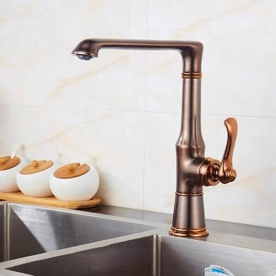 ORB Finished Rose Golden Handle Brass Mixer Kitchen Sink Tap T249OR - Click Image to Close