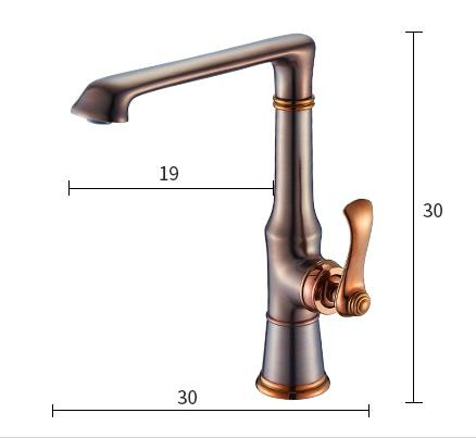 ORB Finished Rose Golden Handle Brass Mixer Kitchen Sink Tap T249OR - Click Image to Close