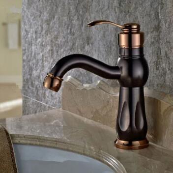 Brown Bronze Brass Single Handle Mixer Water Bathroom Sink Tap T256RB - Click Image to Close