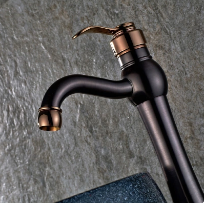 Brown Bronze Brass Single Handle Mixer Water Bathroom Sink Tap T288RB - Click Image to Close