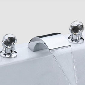 Contemporary Widespread Bathroom Sink Tap Crystal Handles T6013