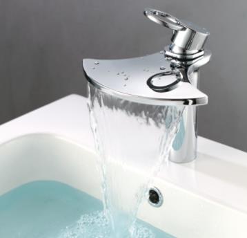 Contemporary Brass Bathroom Sink Tap Chrome Finish T8016
