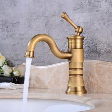 Antique Basin Tap Brass Rotatable Mixer Bathroom Sink Tap TA0115 - Click Image to Close