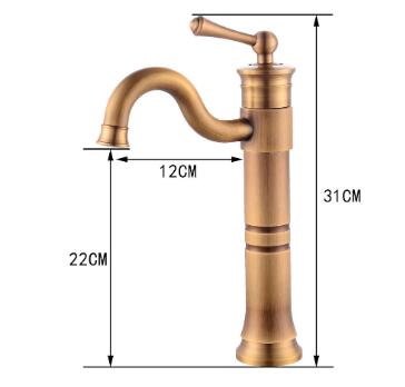 Antique Basin Tap Brass Rotatable Mixer Bathroom Sink Tap High Version TA0115H - Click Image to Close