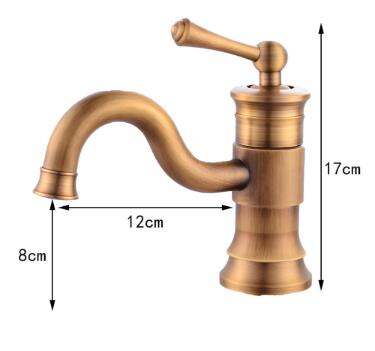 Antique Basin Tap Brass Rotatable Mixer Bathroom Sink Tap TA0115S - Click Image to Close