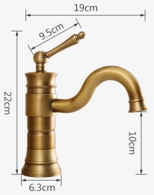 Antique Basin Tap Brass Rotatable Mixer Bathroom Sink Tap TA0115S