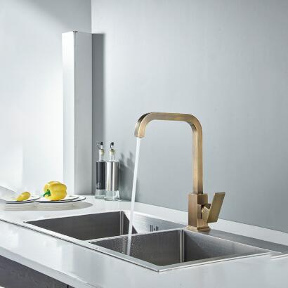 Kitchen Taps Brass Kitchen Sink Water Tap 360 Rotate Swivel Tap Antique Bronze Mixer Single Holder TA0128