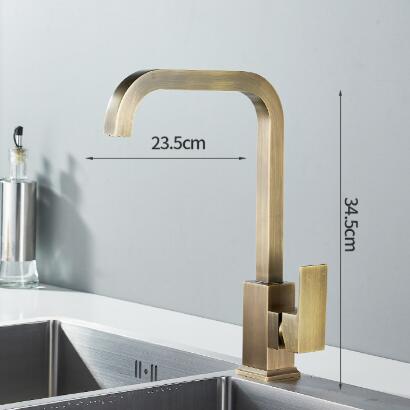 Kitchen Taps Brass Kitchen Sink Water Tap 360 Rotate Swivel Tap Antique Bronze Mixer Single Holder TA0128 - Click Image to Close