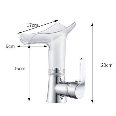Bathroom Basin Tap 360° Rotatable Glass Waterfall Spout Mixer Bathroom Sink Tap TA0168