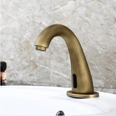 Antique Automatic Taps Brass Hand-free Mixer Water Bathroom Sink Tap TA0180 - Click Image to Close