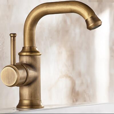 Antique Basin Tap Brass Rotatable Mixer Bathroom Sink Tap TA0188A