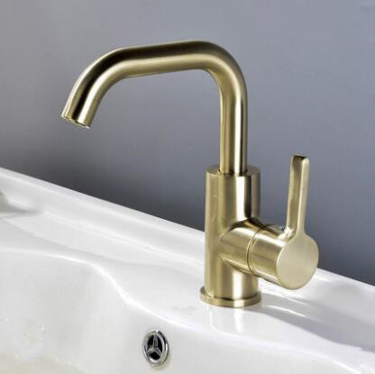 Brass Nickel Brushed Golden Rotatable Mixer Basin Tap Bathroom Sink Tap TA0188G