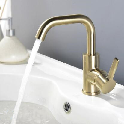 Brass Nickel Brushed Golden Rotatable Mixer Basin Tap Bathroom Sink Tap TA0188G