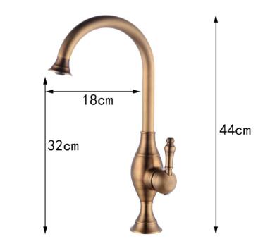 Antique Brass Single Handle Rotatable Mixer Water Kitchen Sink Tap TA0190 - Click Image to Close