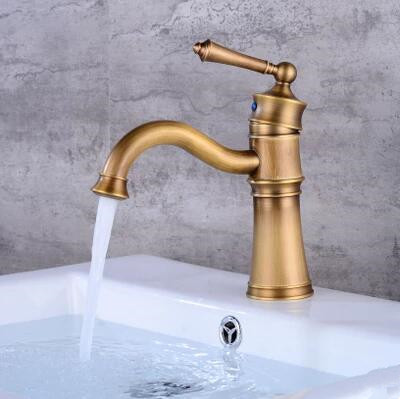 Antique Brass Mixer Water Bathroom Sink Tap TA0198 - Click Image to Close