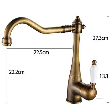 Antique Brass Rotatable Mixer Water Kitchen Sink Tap TA0228A