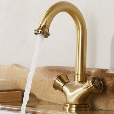 Brass Single Hole Two Handles High Quality Bathroom Mixer Basin Tap TA0268L - Click Image to Close