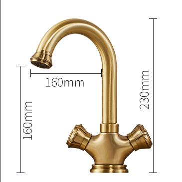 Brass Single Hole Two Handles High Quality Bathroom Mixer Basin Tap TA0268L - Click Image to Close