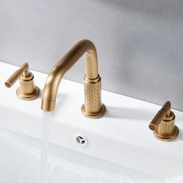 Antique Brass Three-pieces Rotatable Mixer Bathroom Sink Taps Bath Taps TA0278