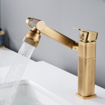 Antique Brass Multi-function Rotatable Mixer Bathroom Sink Tap TA0298