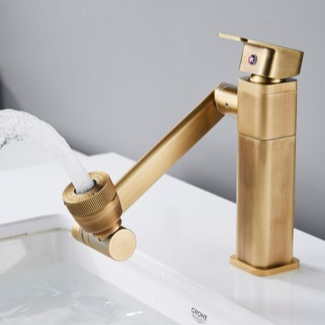 Antique Brass Multi-function Rotatable Mixer Bathroom Sink Tap TA0298 - Click Image to Close