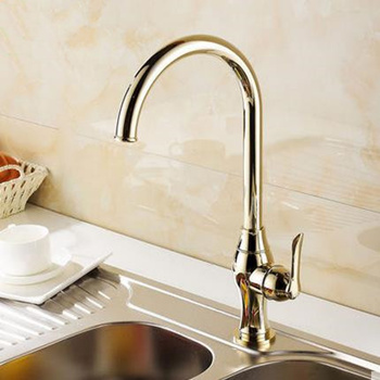 Antique Classic Style Golden Printed Mixer Kitchen Sink Tap TA0299G - Click Image to Close