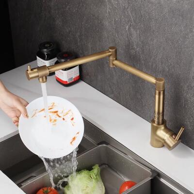 Vintage All Copper Folding Rotating Universal Telescopic Antique Kitchen Tap TA0300