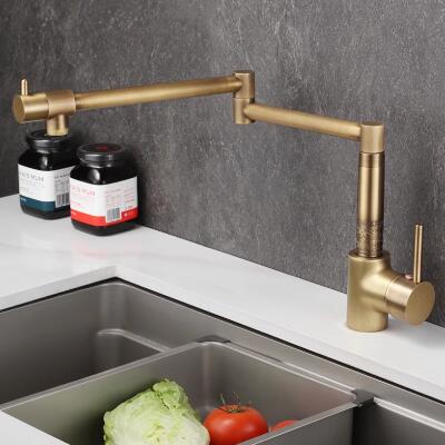 Vintage All Copper Folding Rotating Universal Telescopic Antique Kitchen Tap TA0300