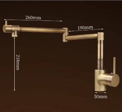 Vintage All Copper Folding Rotating Universal Telescopic Antique Kitchen Tap TA0300