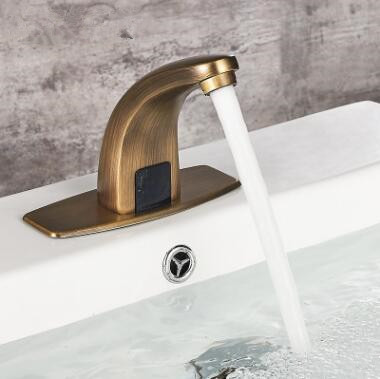 Antique Automatic Taps Brass Hand-free Mixer Water Bathroom Sink Tap TA0308 - Click Image to Close