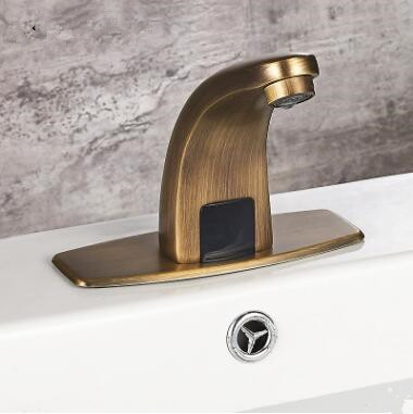 Antique Automatic Taps Brass Hand-free Mixer Water Bathroom Sink Tap TA0308 - Click Image to Close