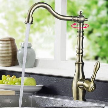 Antique High Quality Nickel Brushed Mixer Kitchen Sink Tap TA0448N