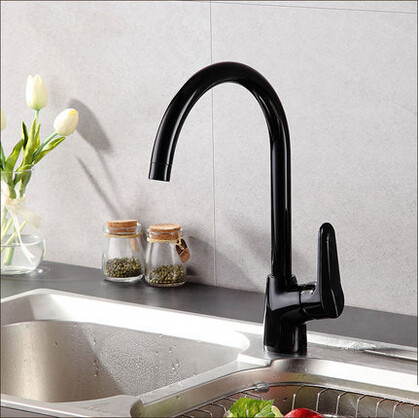 Brass Antique Black Bronze Kitchen Tap Paint 360° Rotating Mixer Tap TA071K