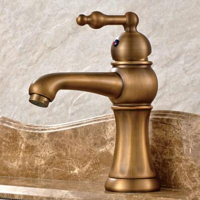Antique Brass Single Handle Mixer Bathroom Sink Tap TA1099